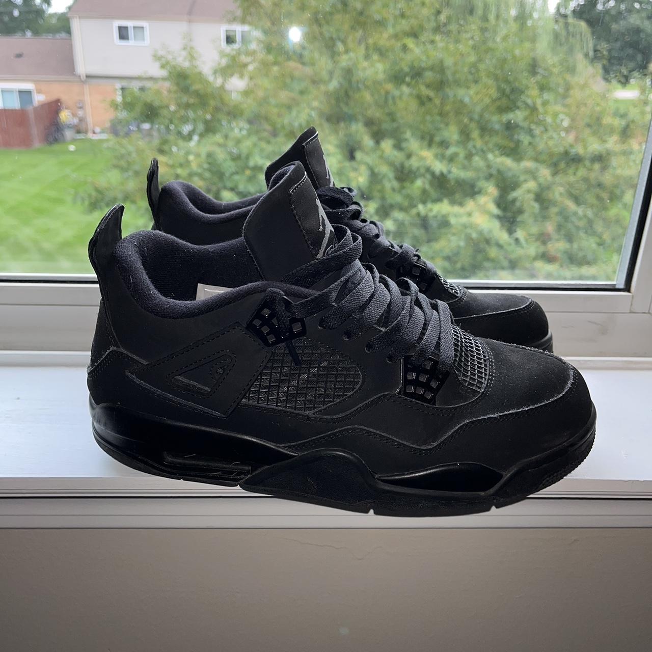 Jordan black cat retro 4 , no box , used Depop