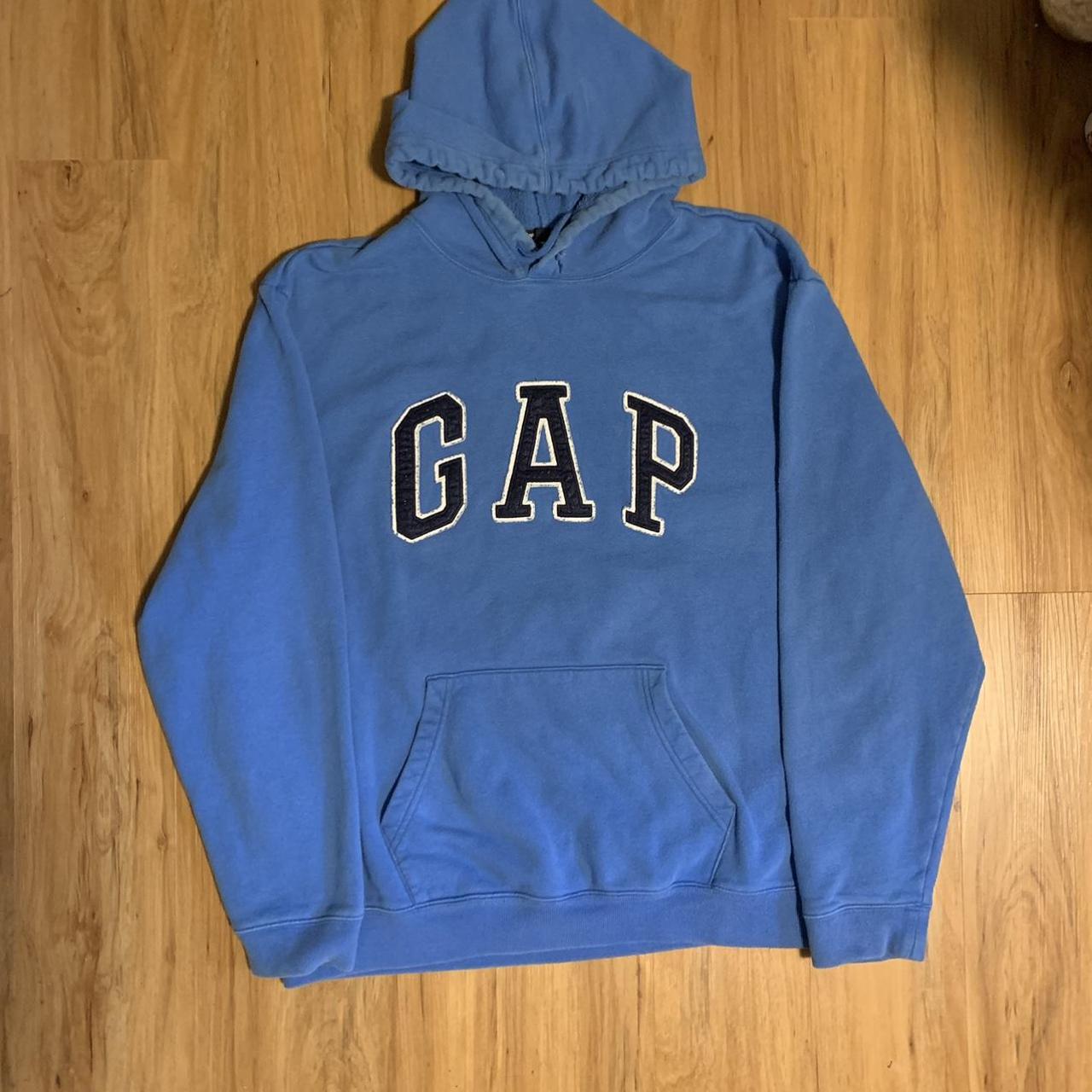 Gap Men's Blue and Navy Hoodie | Depop