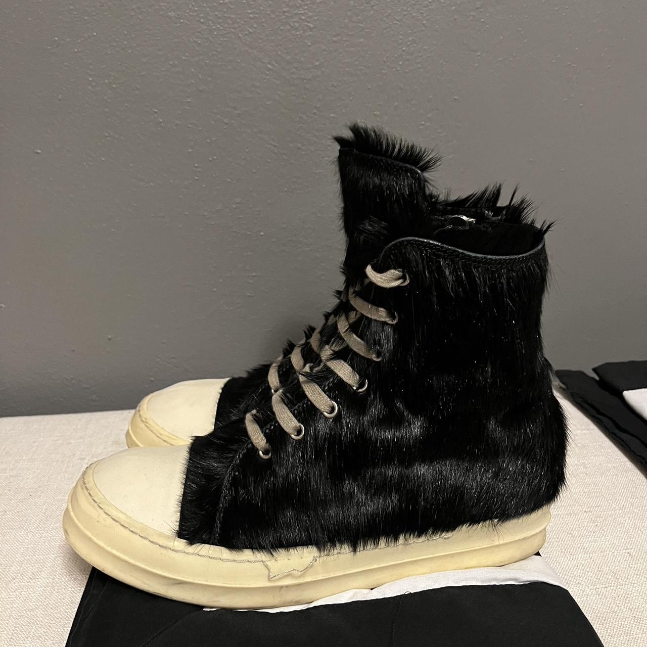 Rick Owens Pony Hair Ramones Due to its age it has... Depop