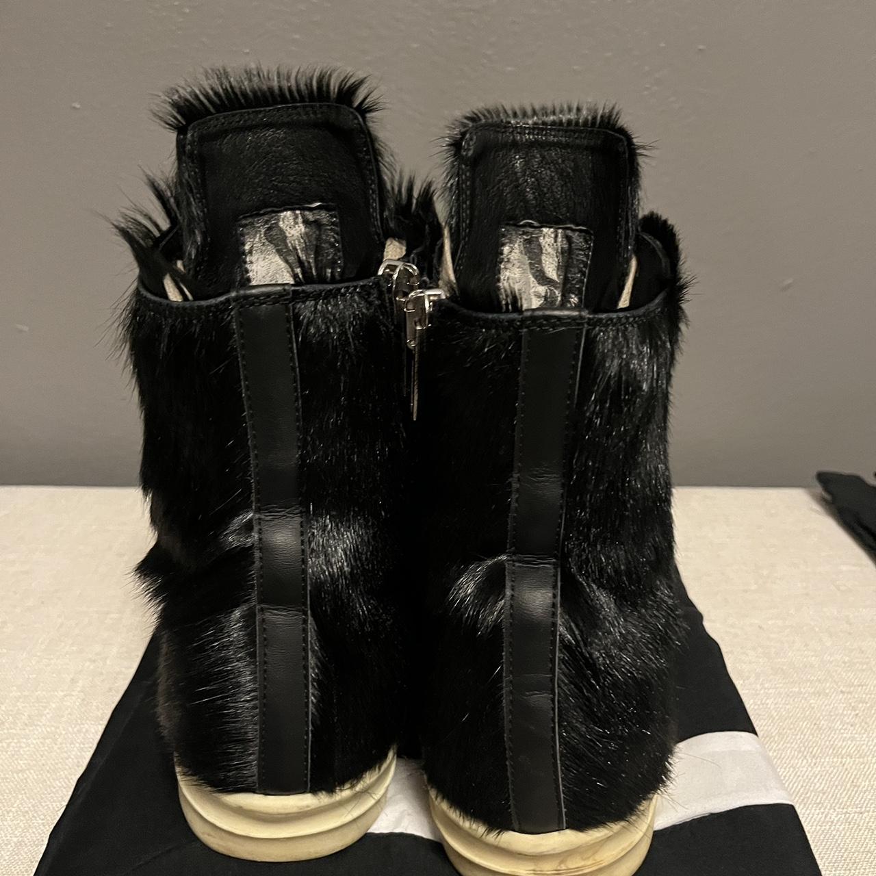 Rick Owens Pony Hair Ramones Due to its age it has... Depop