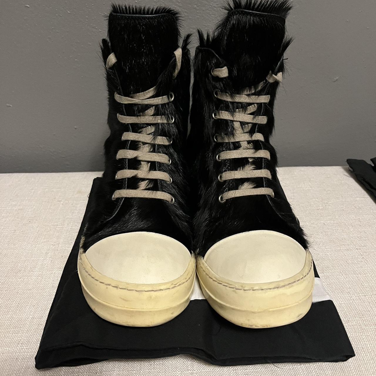 Rick Owens Pony Hair Ramones Due to its age it has... Depop