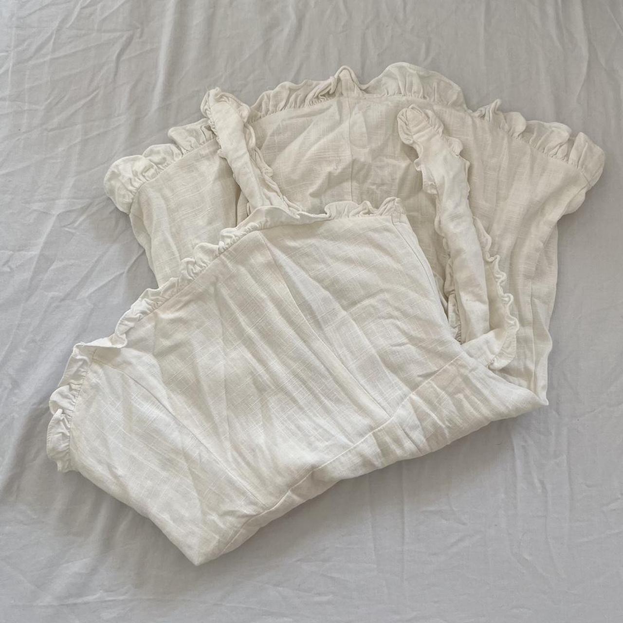 white hello molly ruffled strapless dress this is... Depop