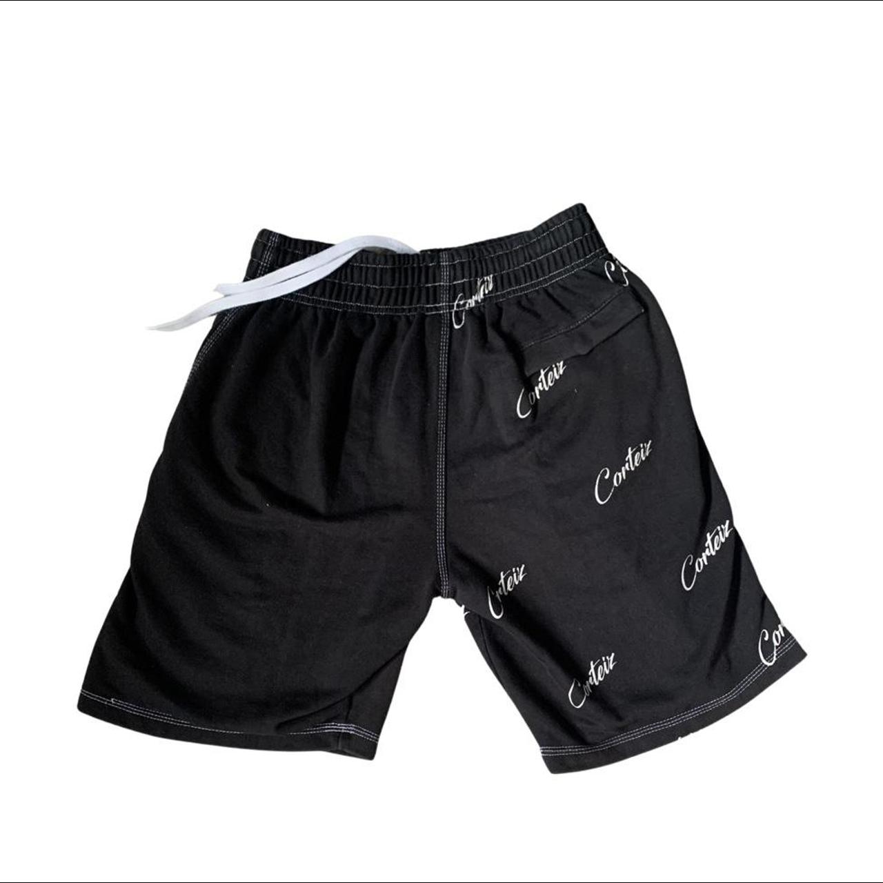 Corteiz Men's Black and White Shorts | Depop