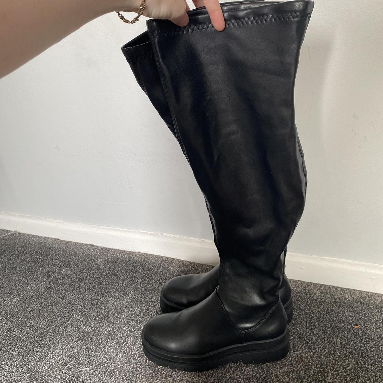 PRIMARK - Over the knee black flat boots LOVE THESE,... - Depop