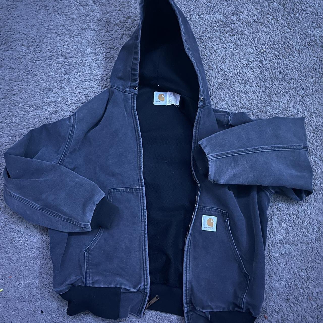 Carhartt Men's Black and Grey Jacket Depop