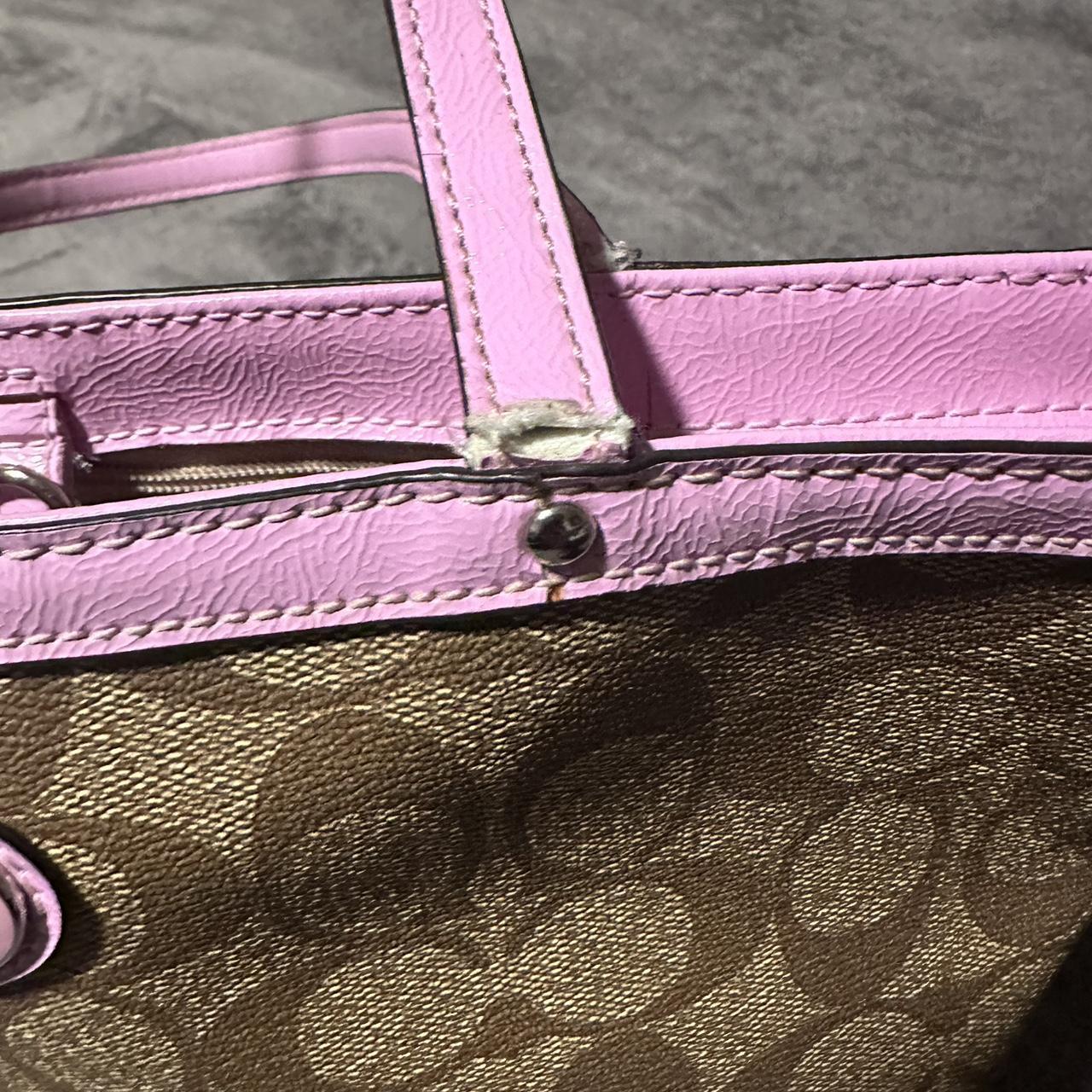 Coach Peyton Top Handle Small Tote With Pink... - Depop
