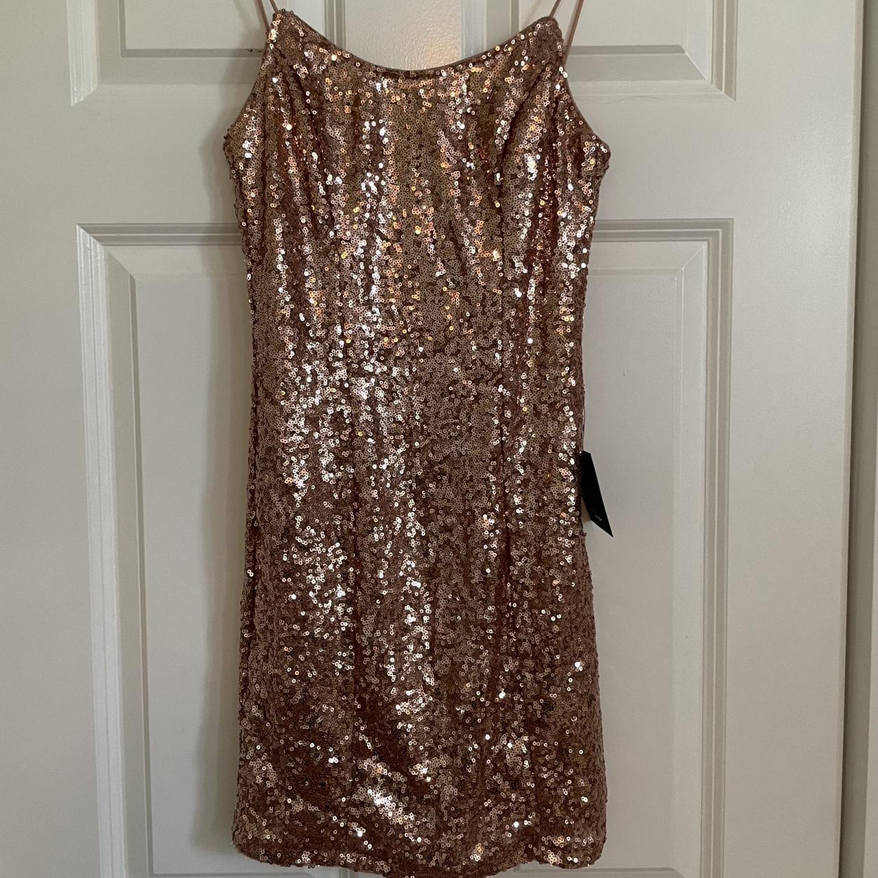 Small Gold sequined Lulu dress - New with Tags - Too... - Depop