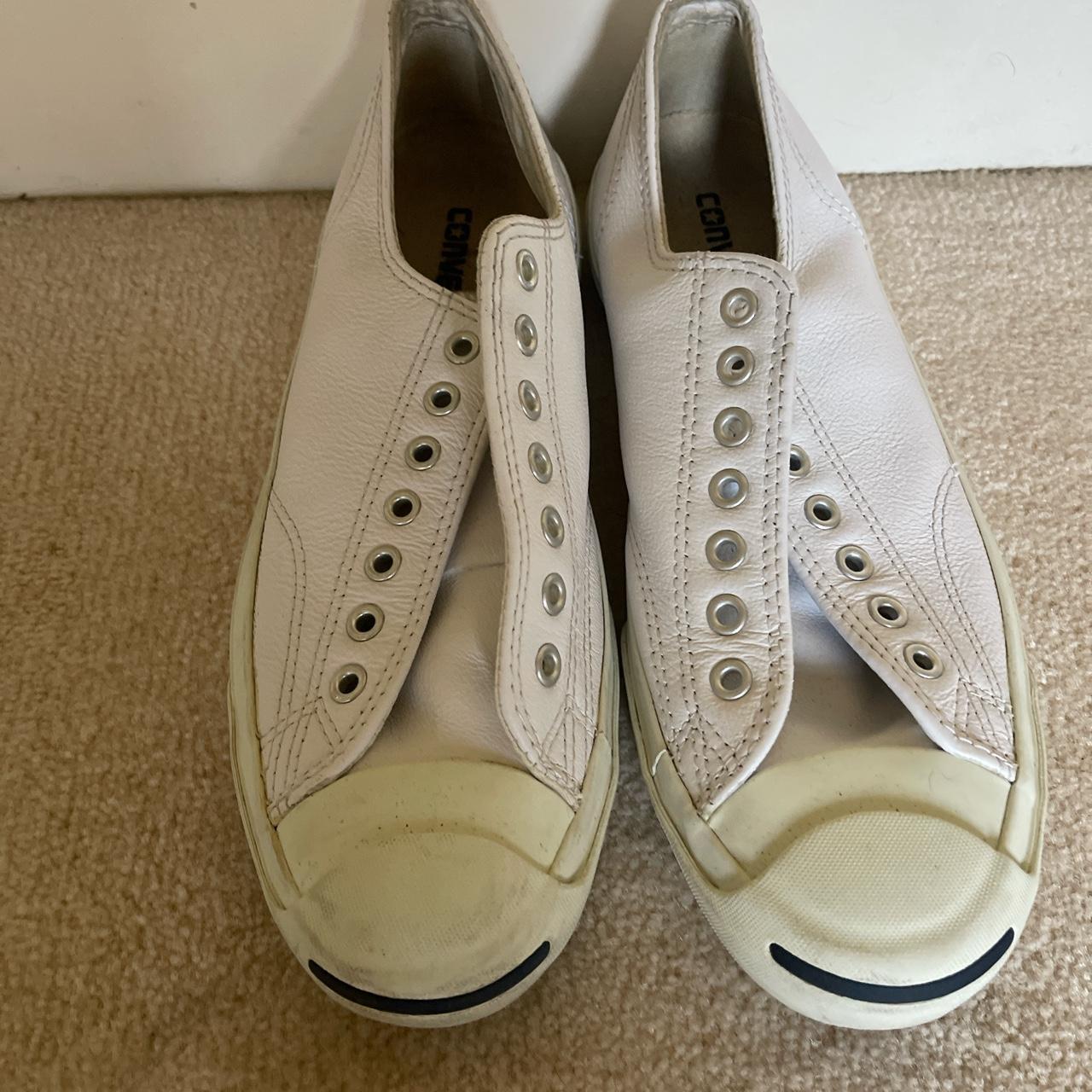 Jack Purcell by Converse White Leather Sneakers... - Depop