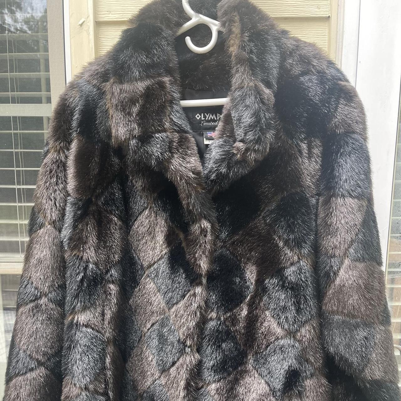 2024 INC black and brown faux fur coat