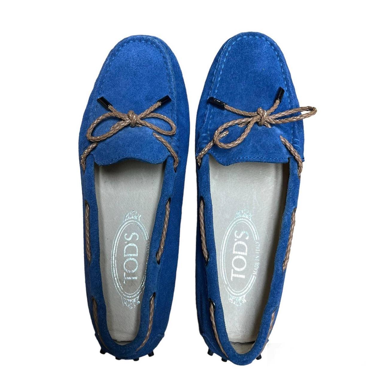 Tods blue suede on sale loafers