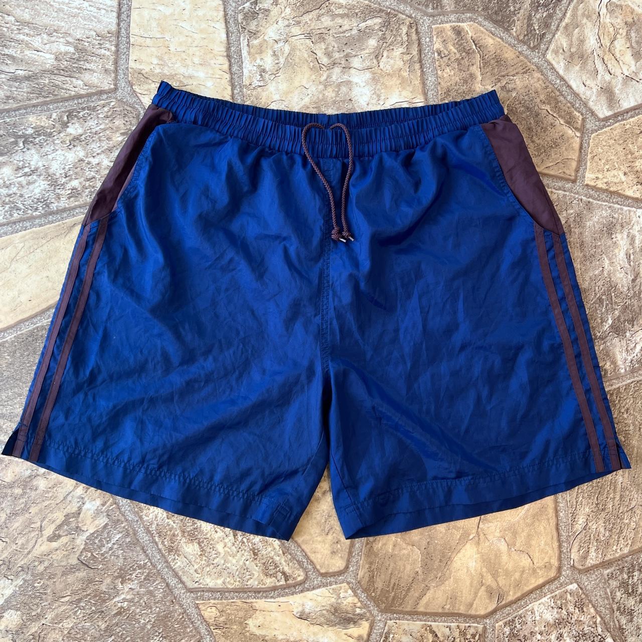 Adidas Men's Navy and Brown Shorts Depop