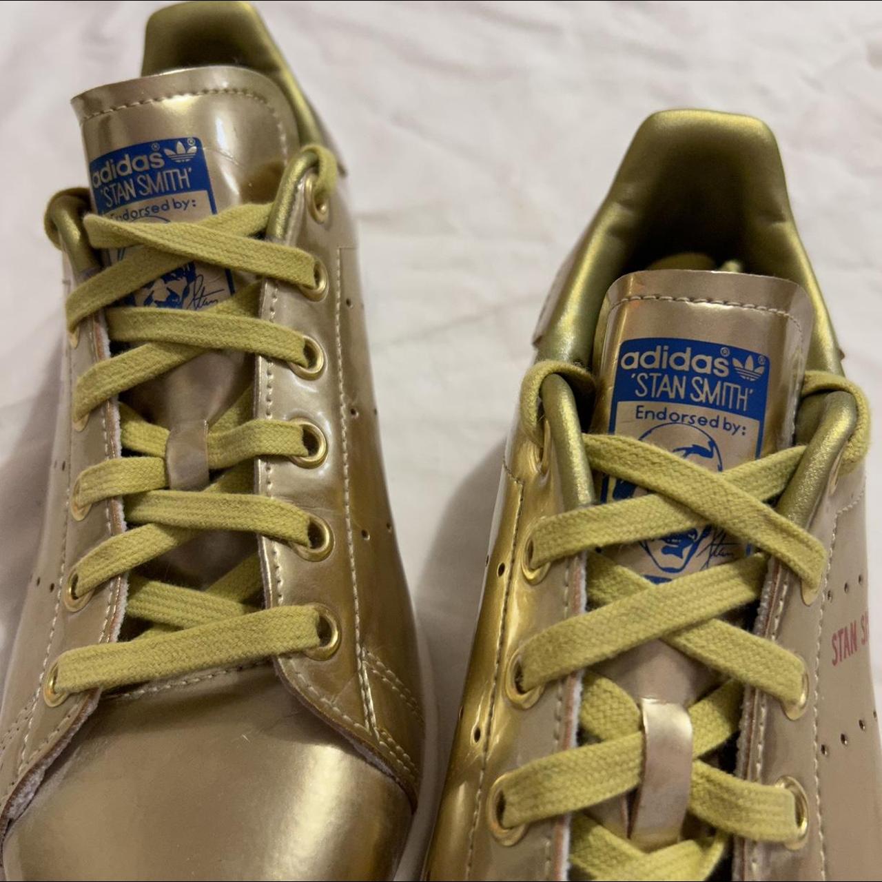 Adidas Originals Stan Smith mens trainers, gold | Depop
