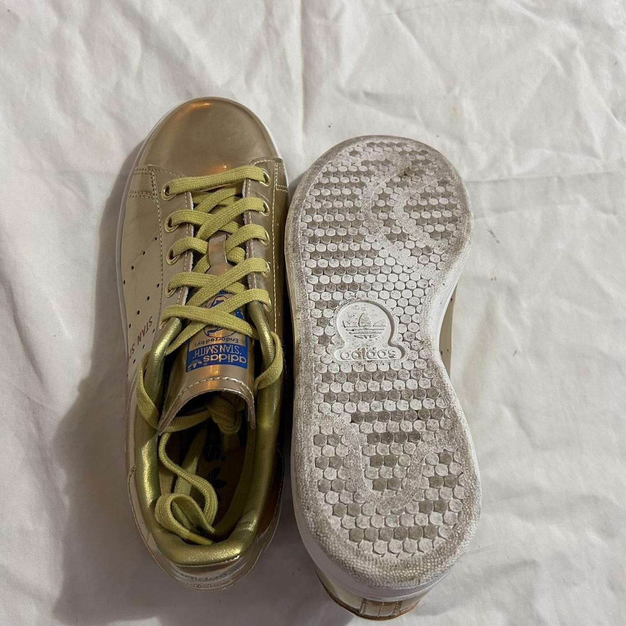 Adidas Originals Stan Smith mens trainers, gold | Depop