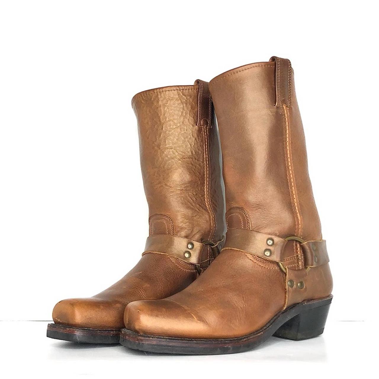 Frye square hotsell toe harness boots