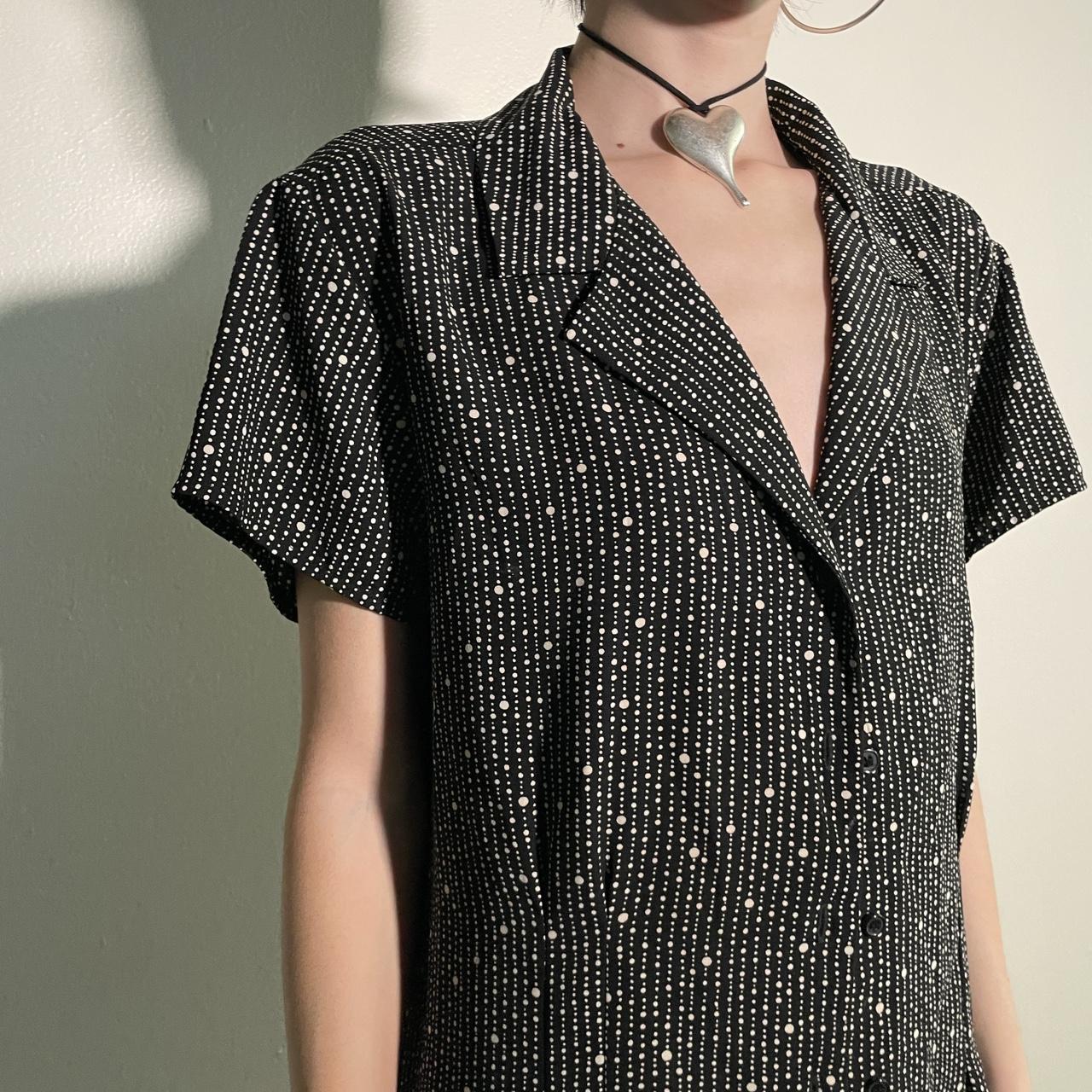 Women's Black and Cream Blouse Depop