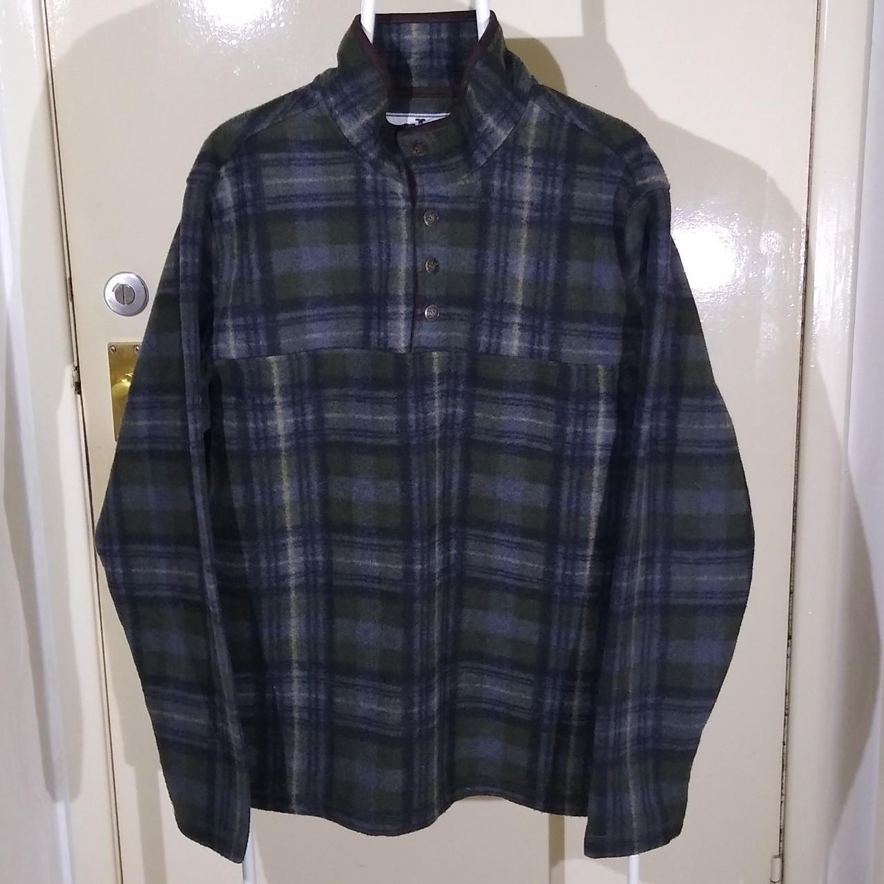 John Wayne Men's Jacket L Green,Blue Plaid... - Depop