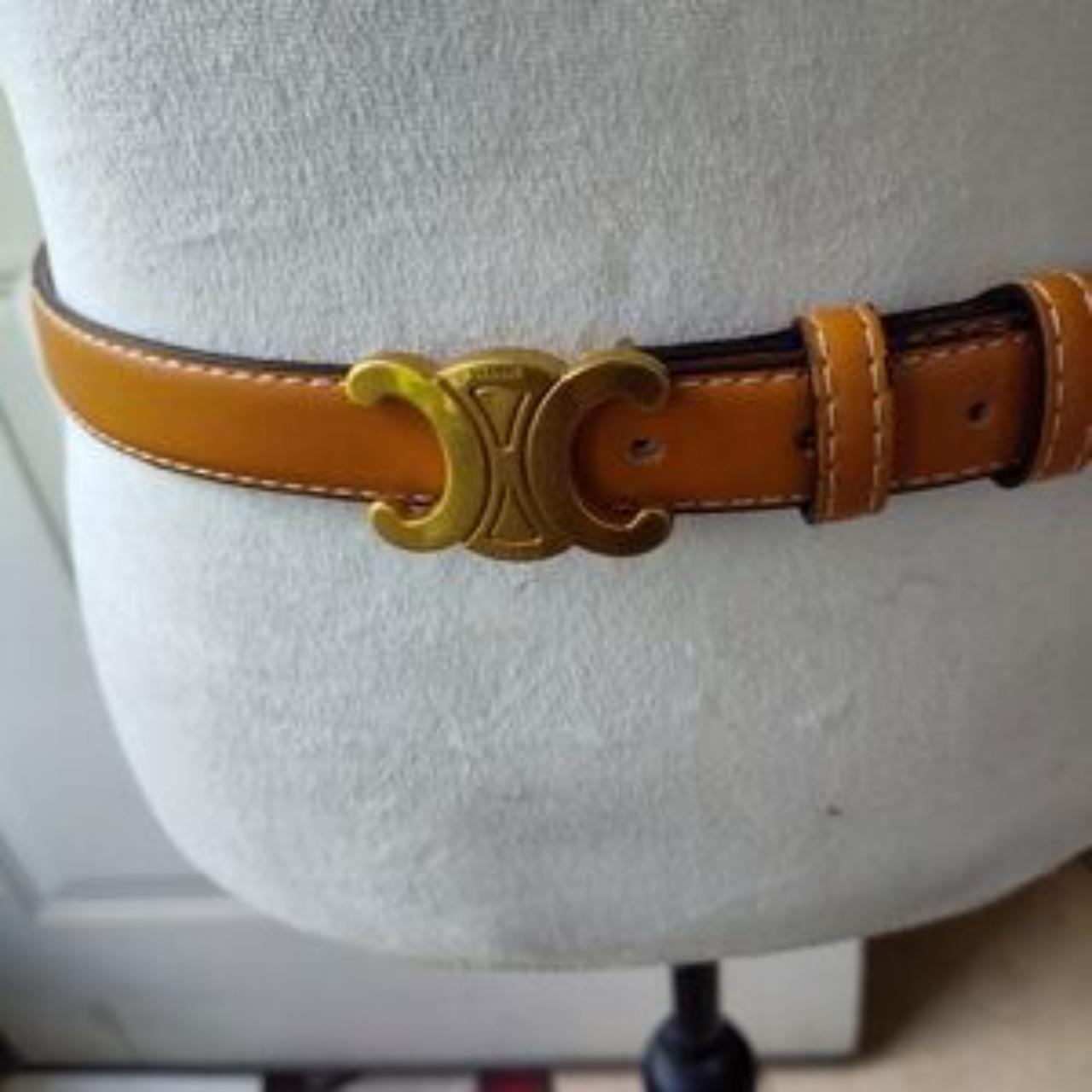 Celine Paris Brown Triomphe Belt Size XL EU 105 with... Depop