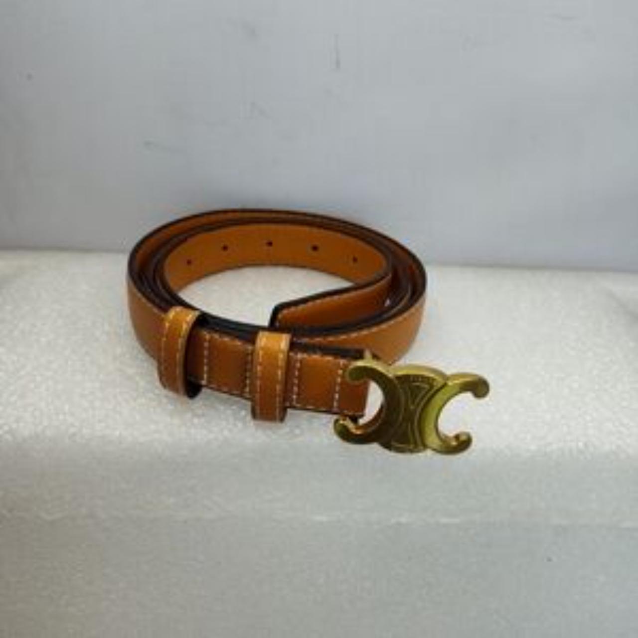 Celine Paris Brown Triomphe Belt Size XL EU 105 with... Depop