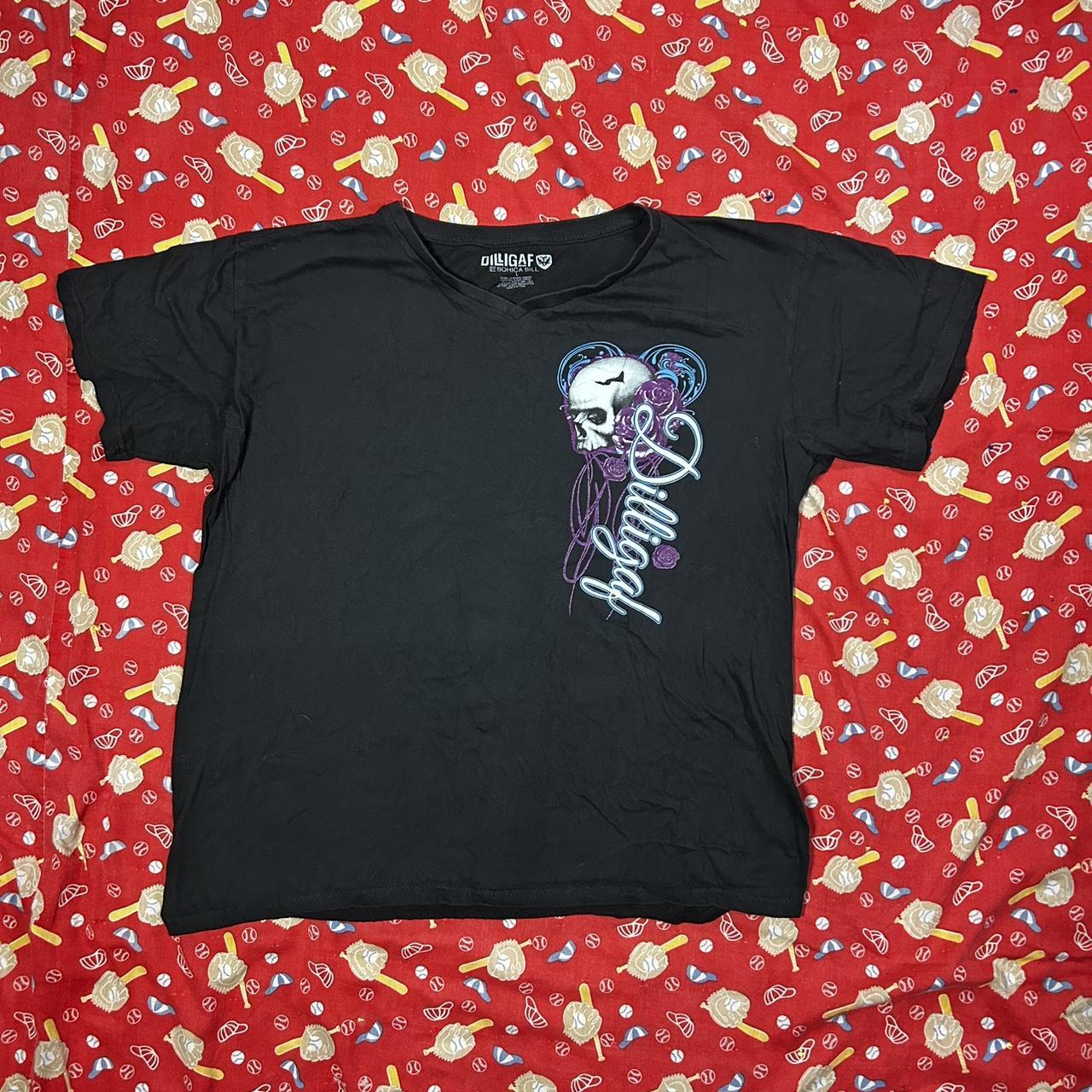 Y2K purple skull mallgoth shirt. Size Large Great... - Depop