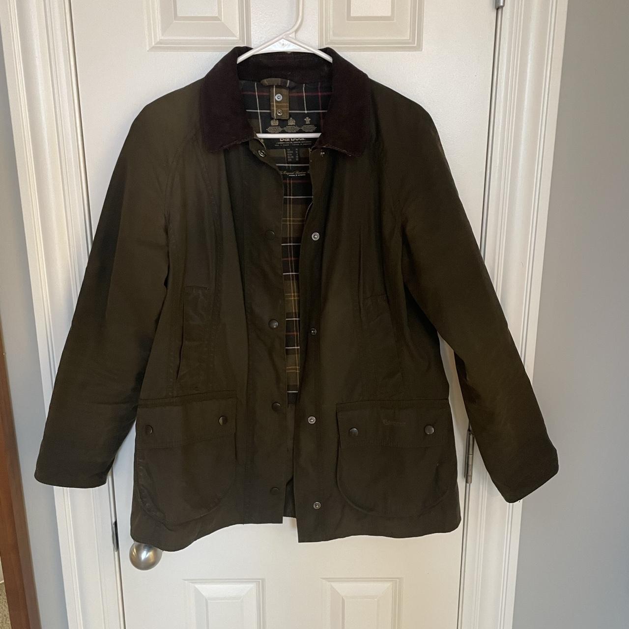 Barbour Women's Khaki and Brown Jacket Depop