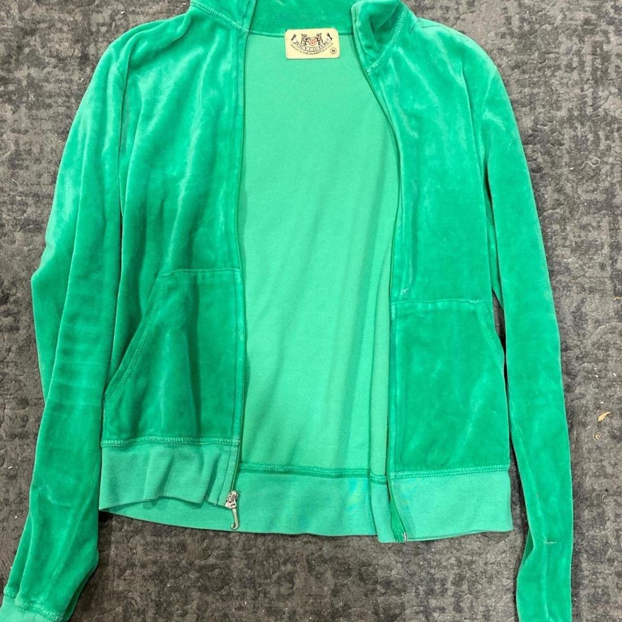 Green velvet juicy couture jacket - Depop