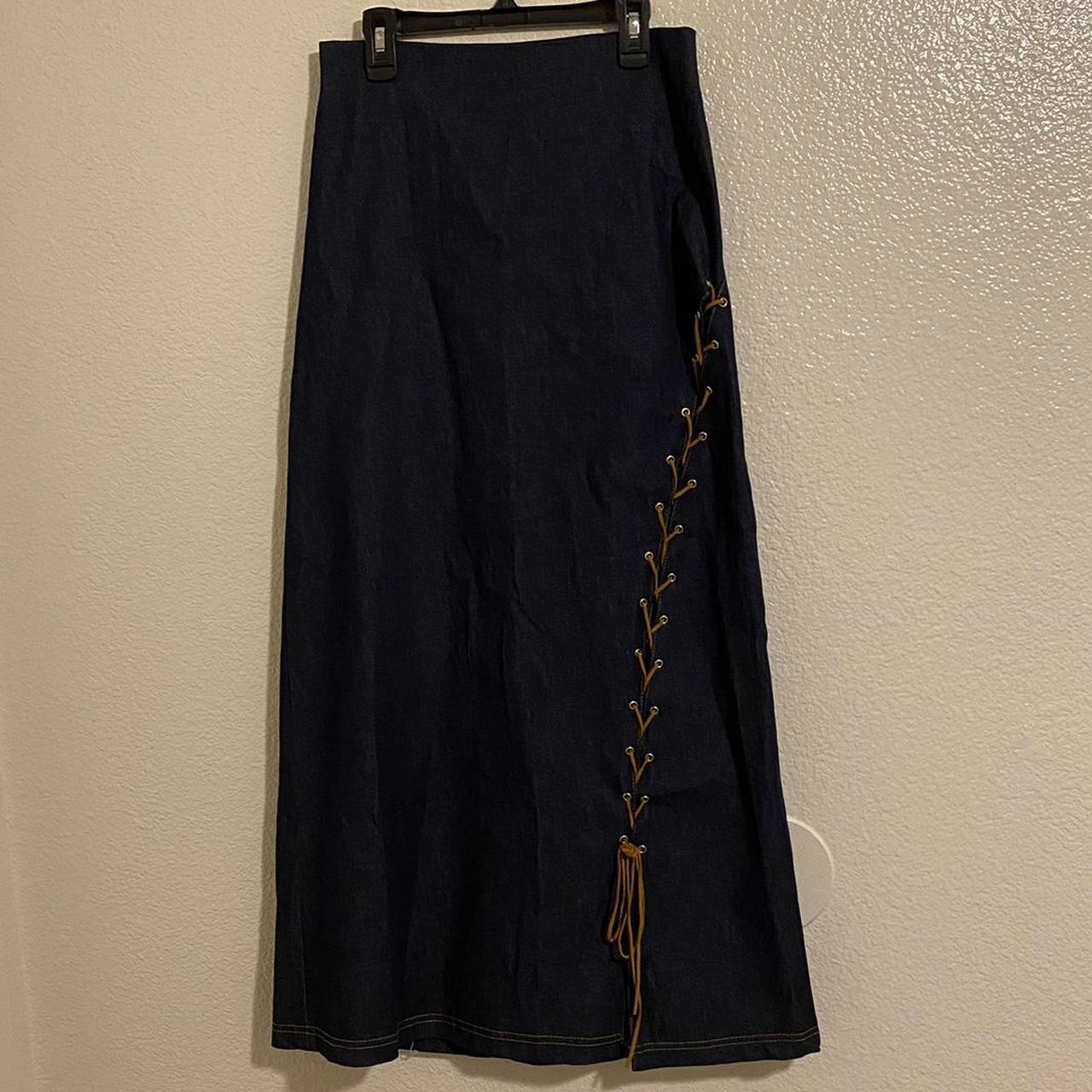 Vintage jean skirt , Doesn’t say a size but fits like...