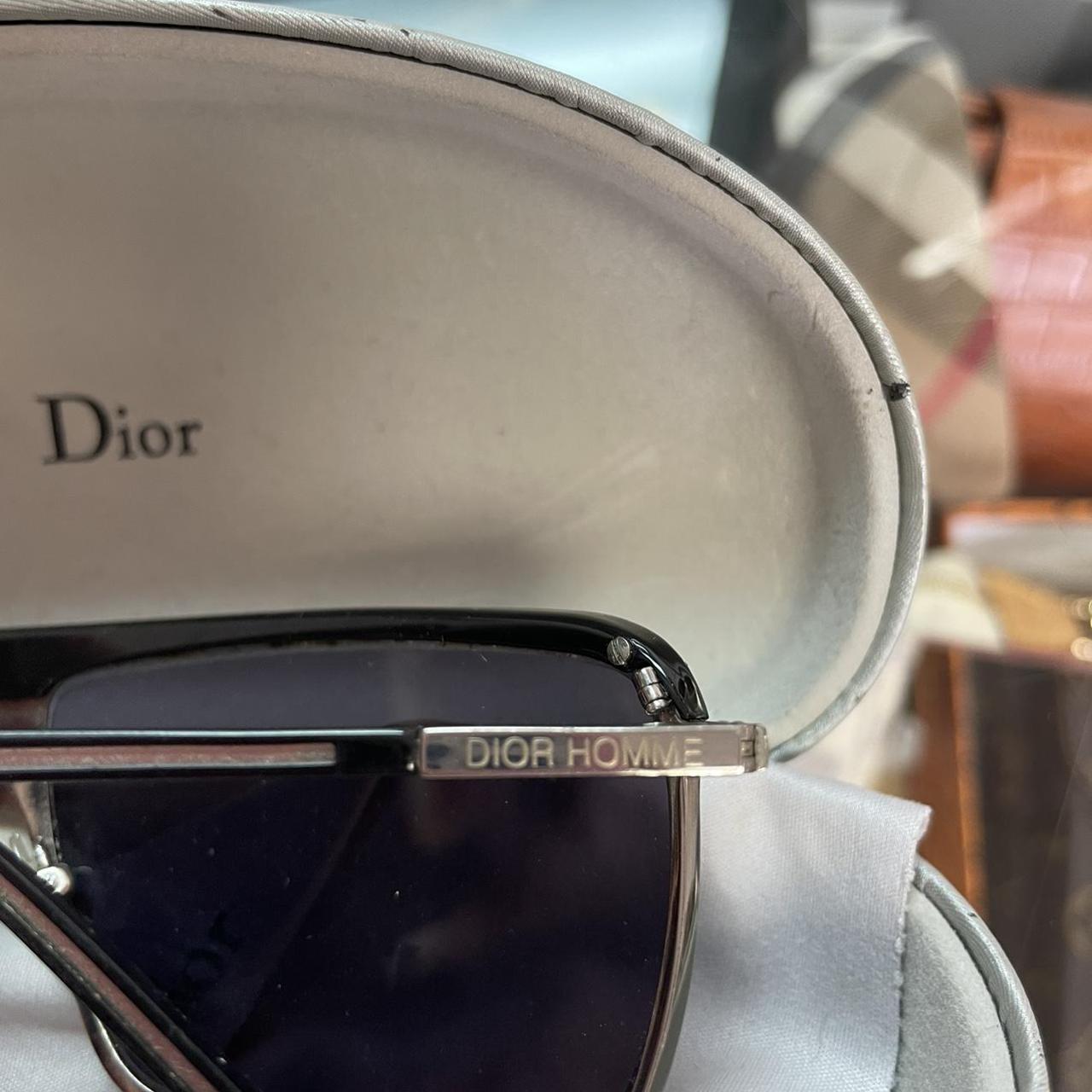 Christian Dior Men's Silver and Black Sunglasses | Depop