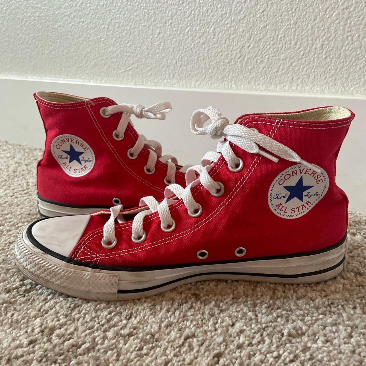 Red converse high tops deals size 6