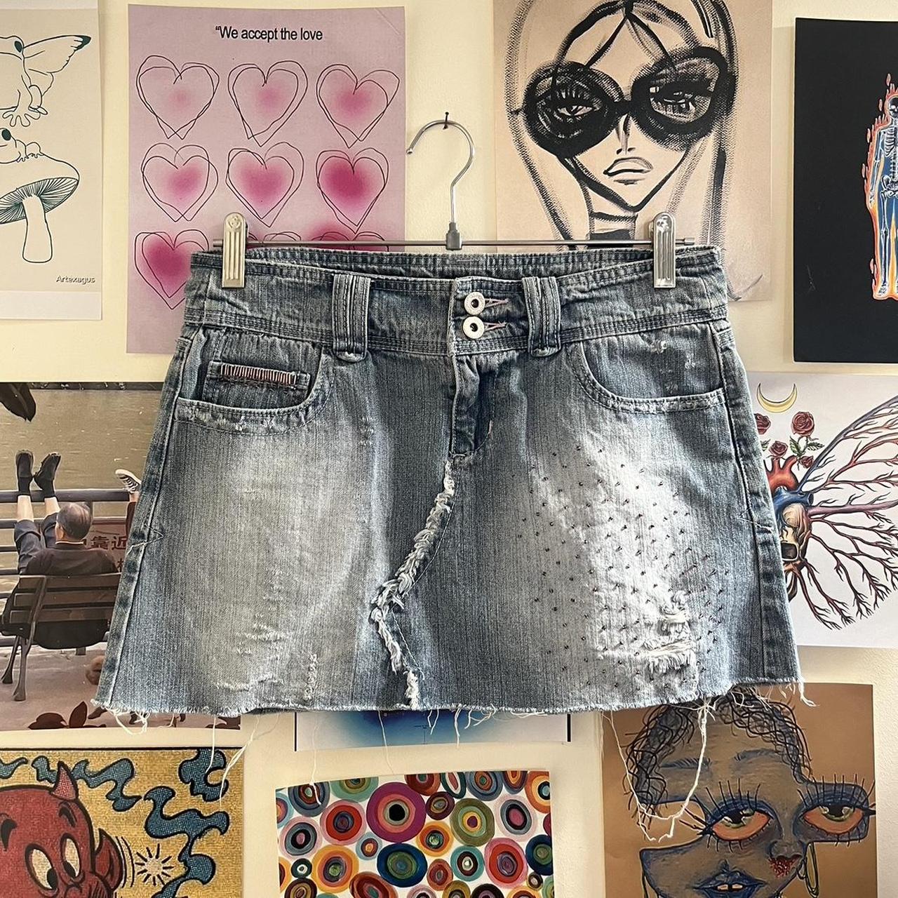insane 90s vintage miss posh denim mini skirt