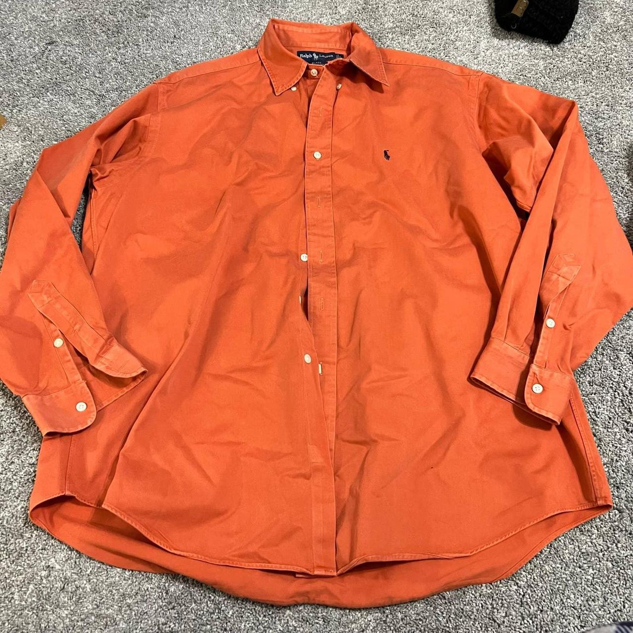 Ralph Lauren Men’s Blake Burnt Orange Button Up size... Depop