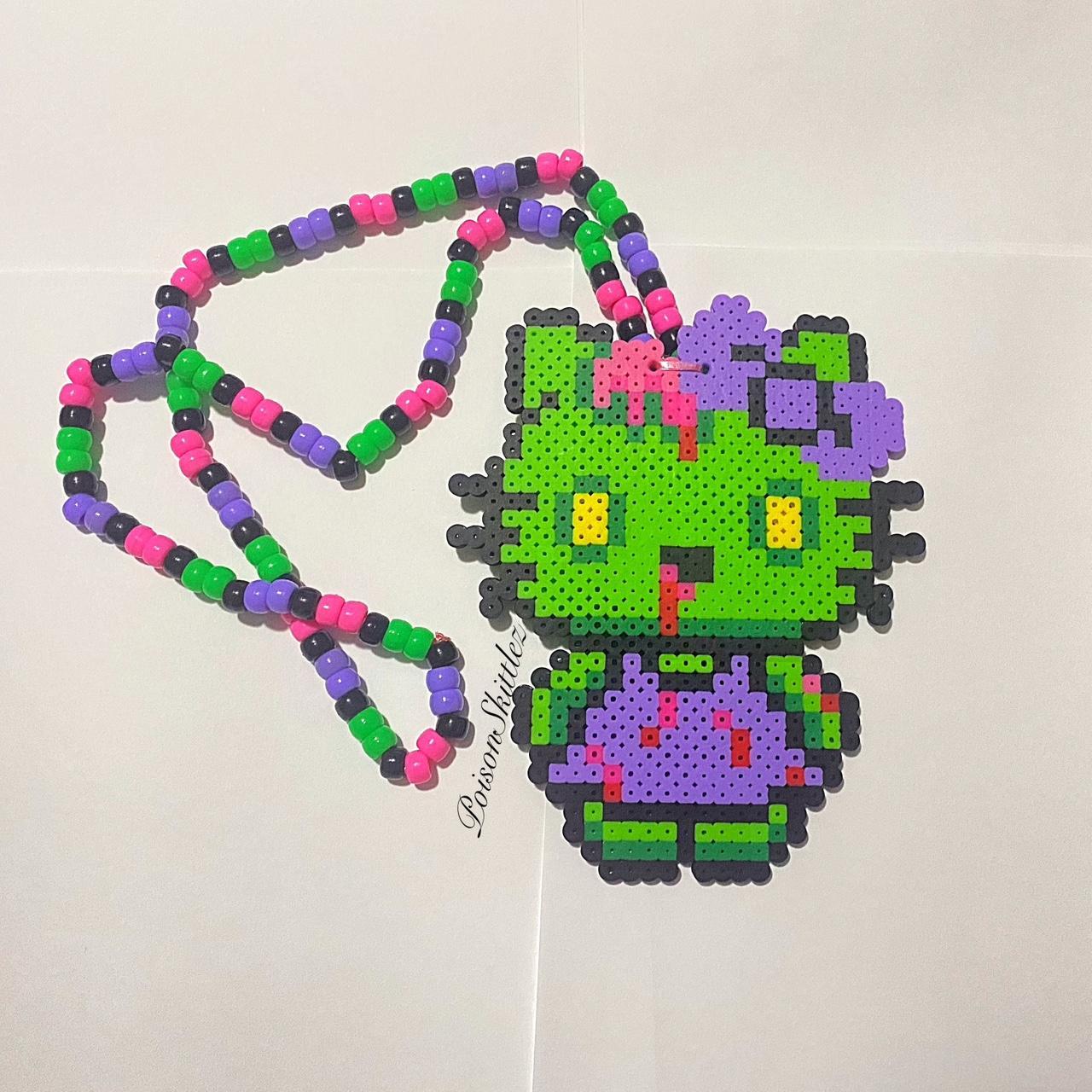 hello kitty zombie perler bead comes with a stand - Depop