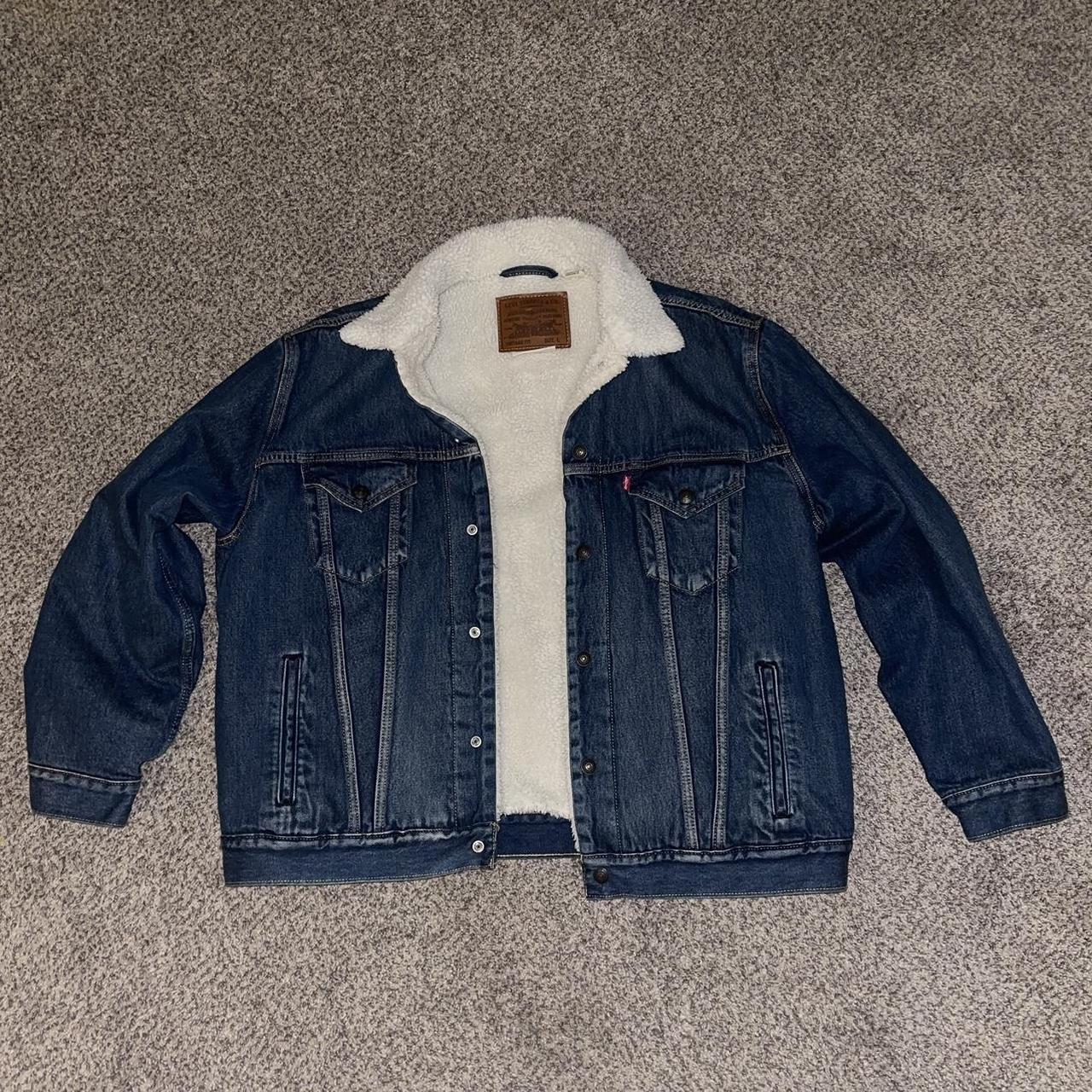 Levi's sherpa lined denim jacket with inner chest... - Depop