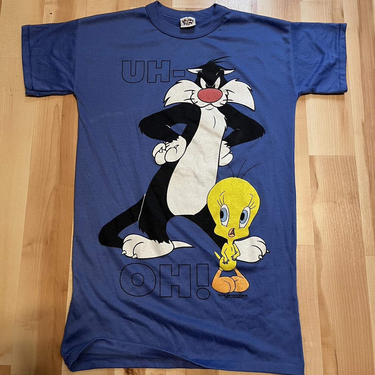 Looney Tunes Men's T-Shirt - Blue - L