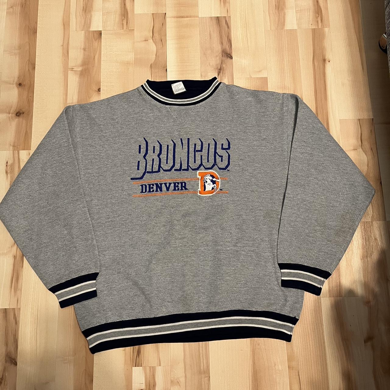 Vintage Embroidered NFL Football Broncos Crewneck ... - Depop