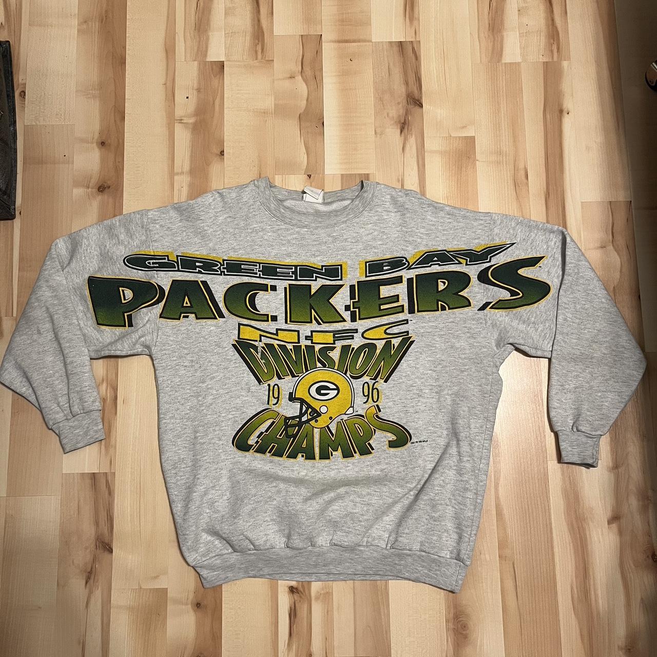 Vintage Green Bay Packers Mens Logo Athletic Grey Long Sleeve Football Shirt  NFL