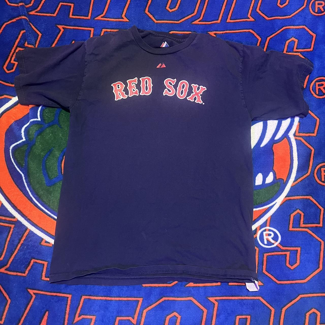 vintage red sox dustin pedroia shirt, tagged youth - Depop