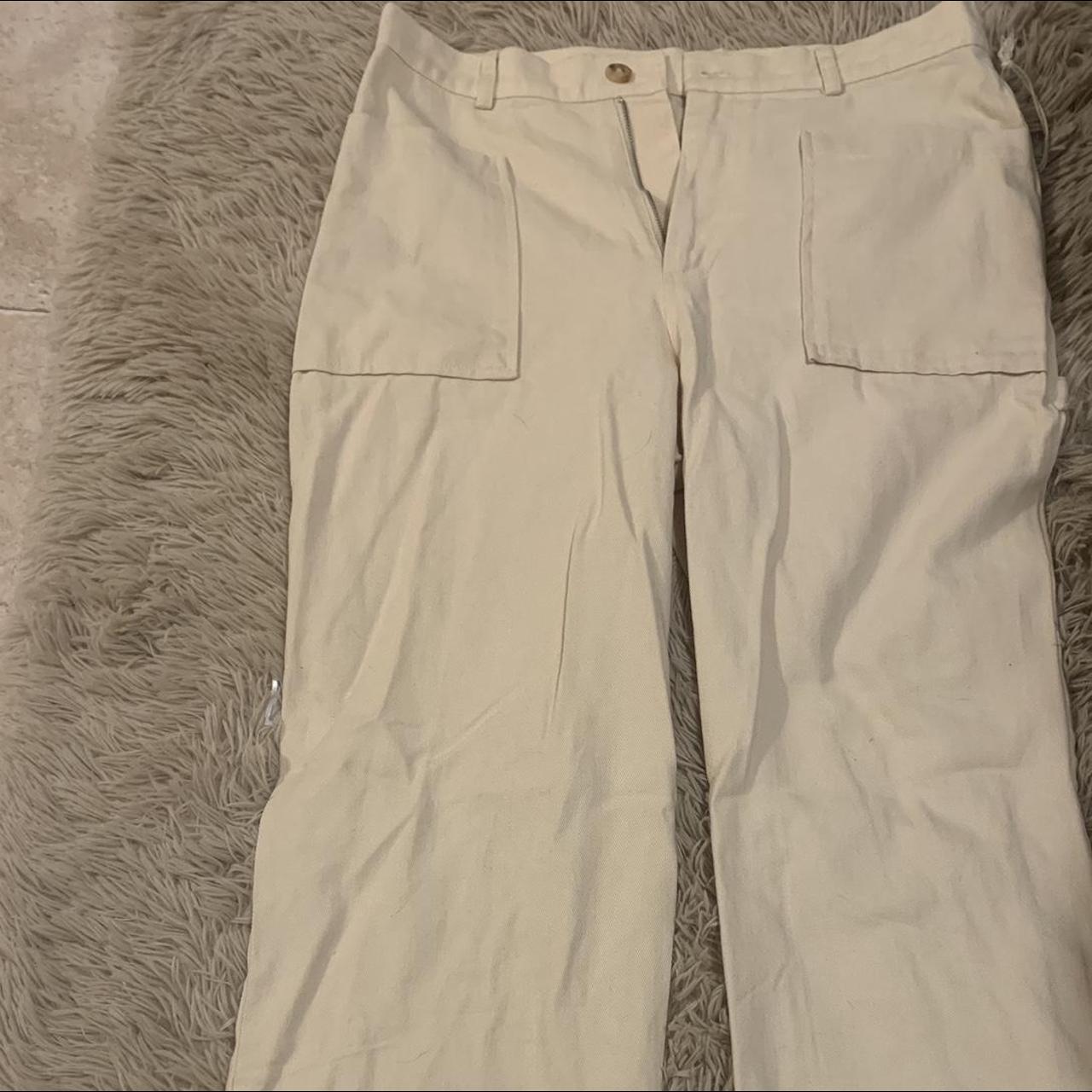 White cargo pants from Tillys that have never been... - Depop