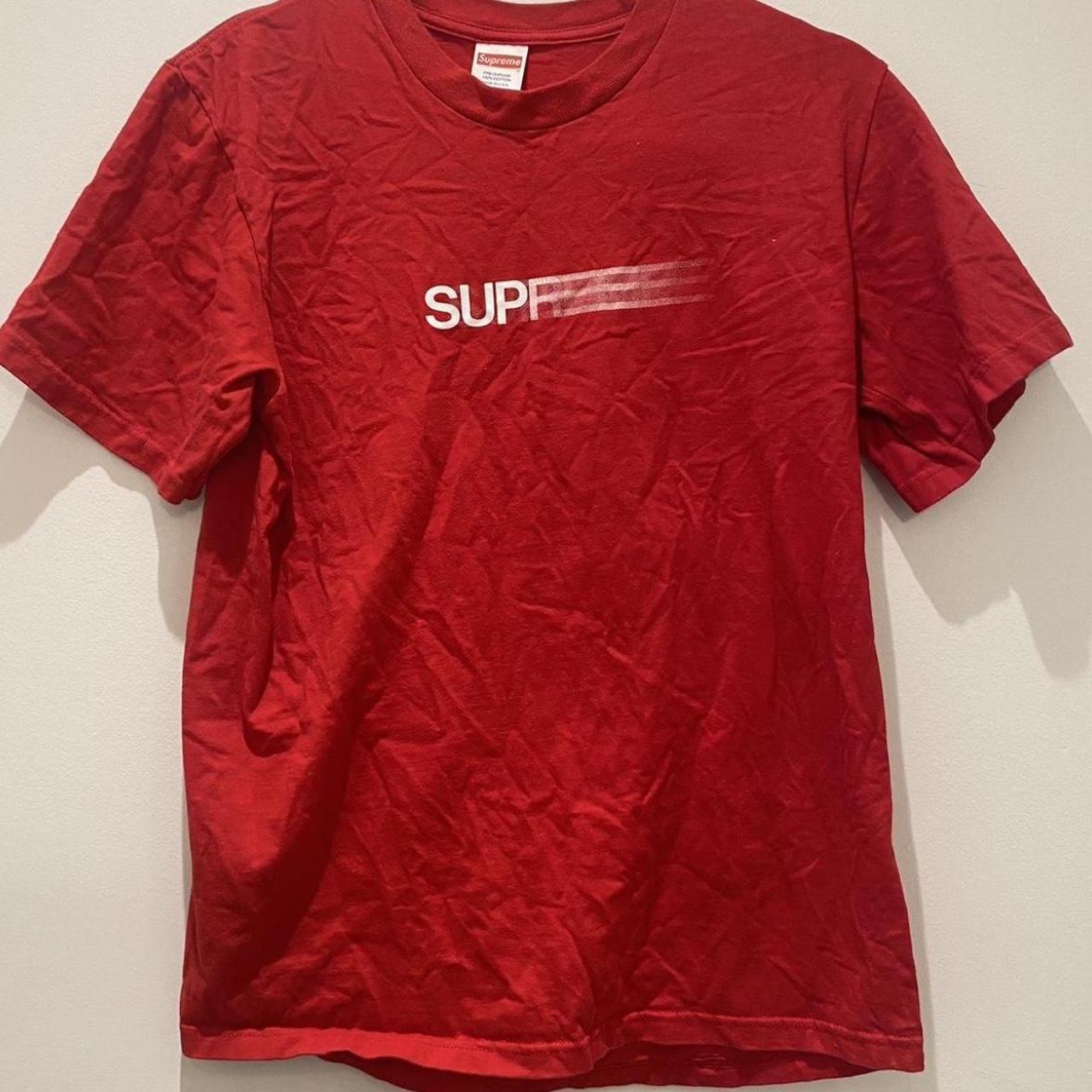Supreme Motion Logo Tee (SS23) Red Size: Small,... - Depop