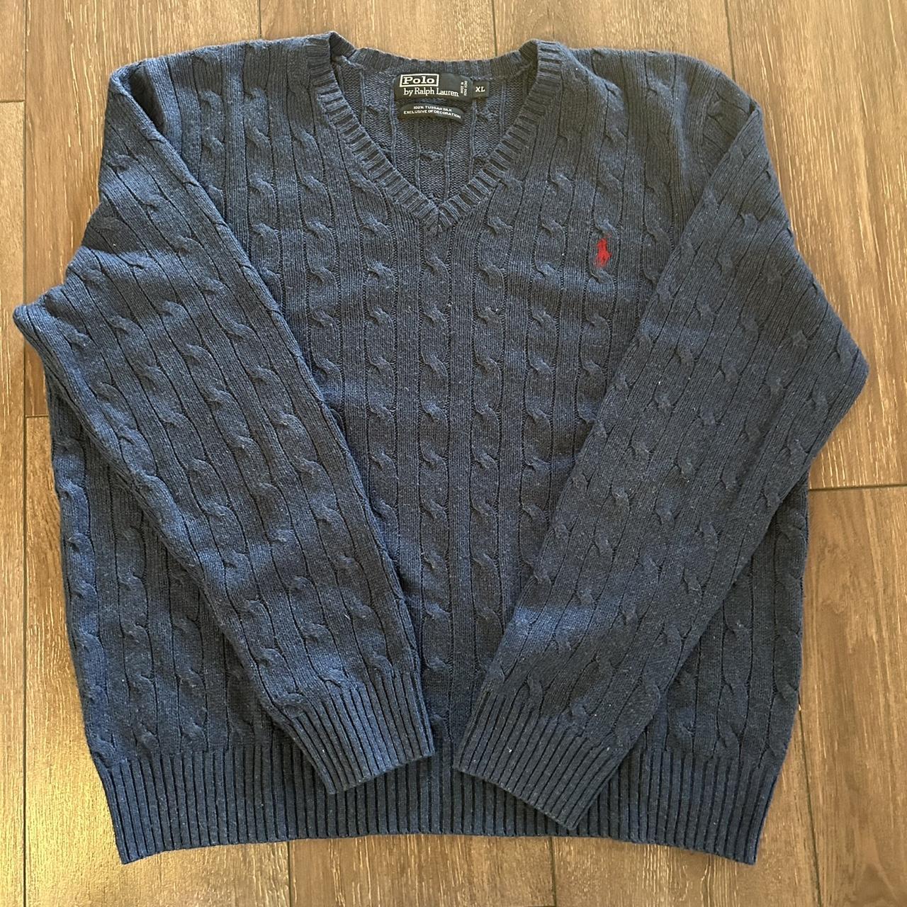 Ralph lauren-cable-knit-v-neck-jumper - Depop