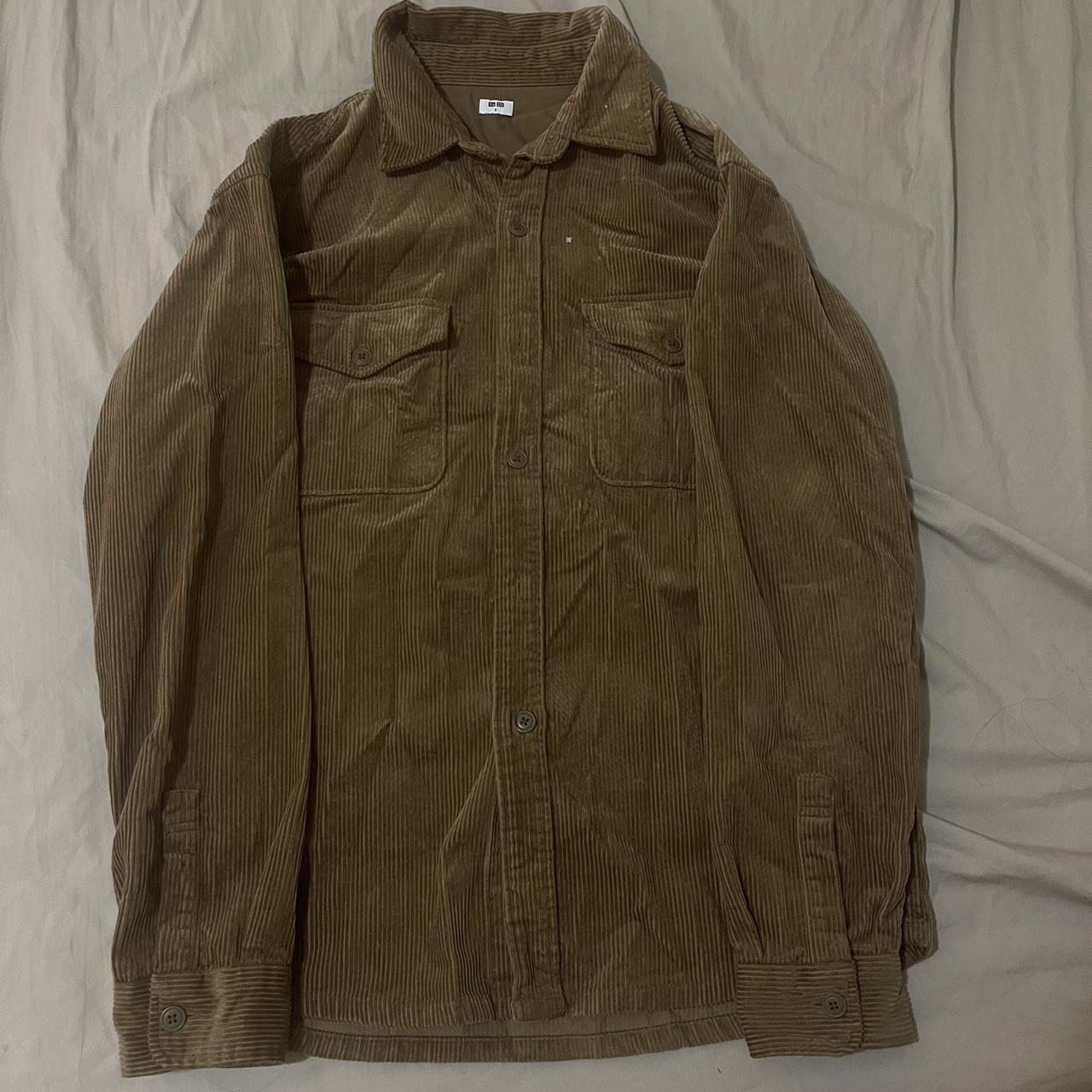 Uniqlo Men’s corduroy work jacket in brown Size... - Depop