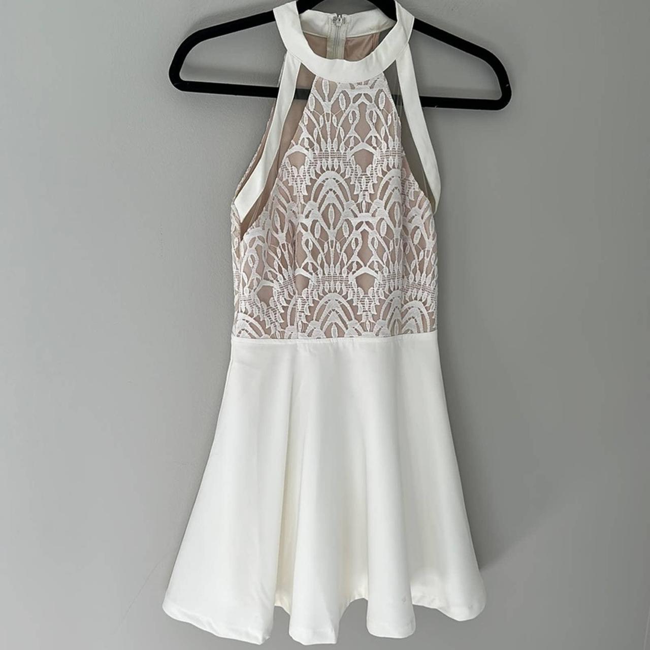 Missguided Women's Cream and White Dress