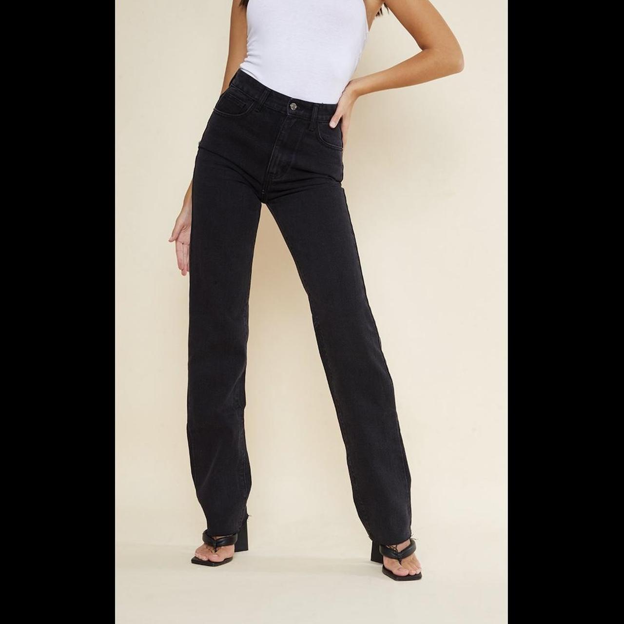 PLT Tall Washed Black Long Leg Straight Jeans, Size