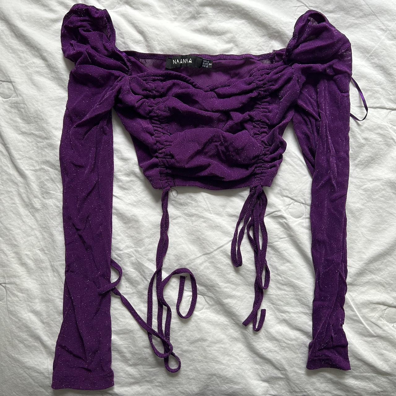 NaaNaa Women's Purple Crop-top (3)
