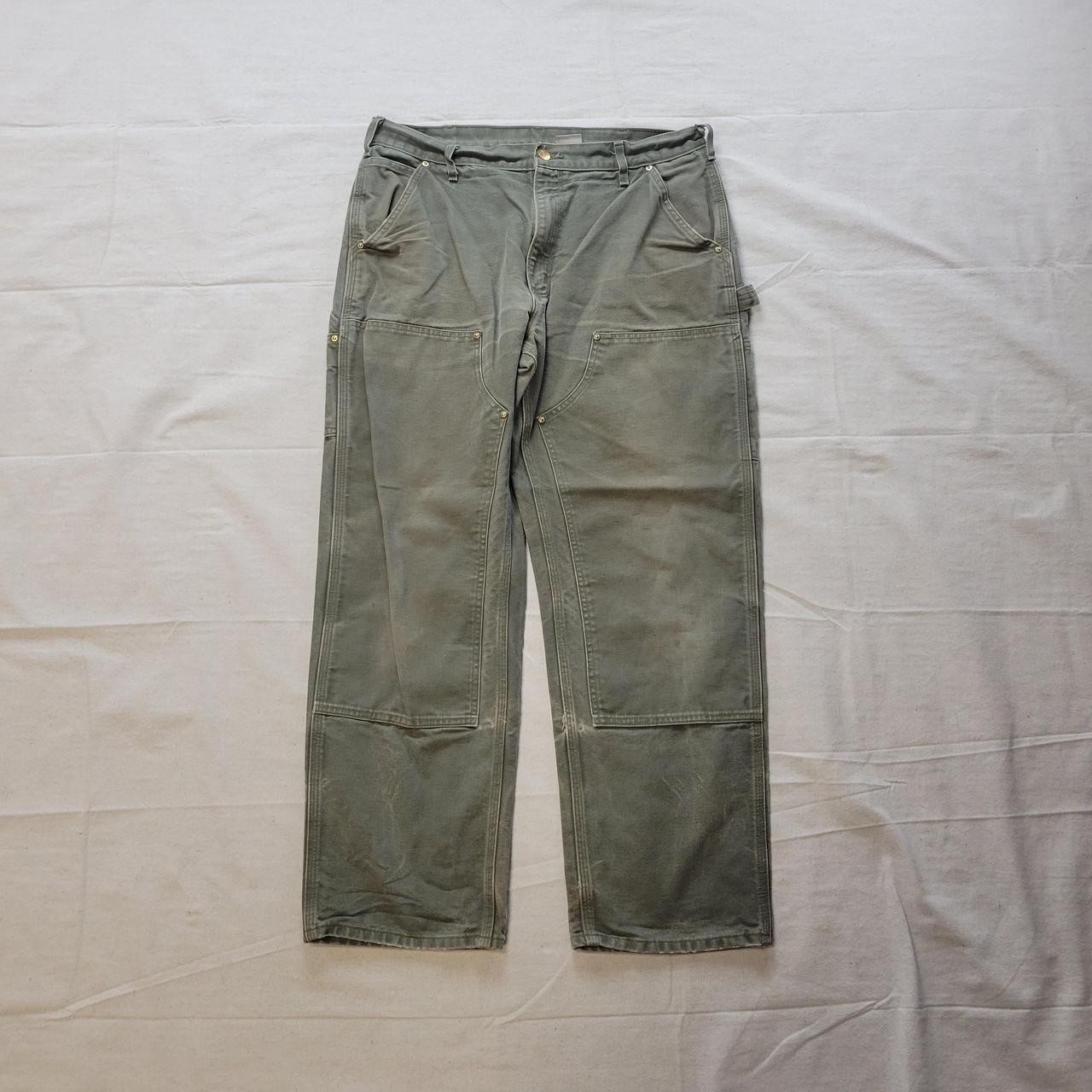 Vintage Carhartt double knee carpenter jeans moss... - Depop