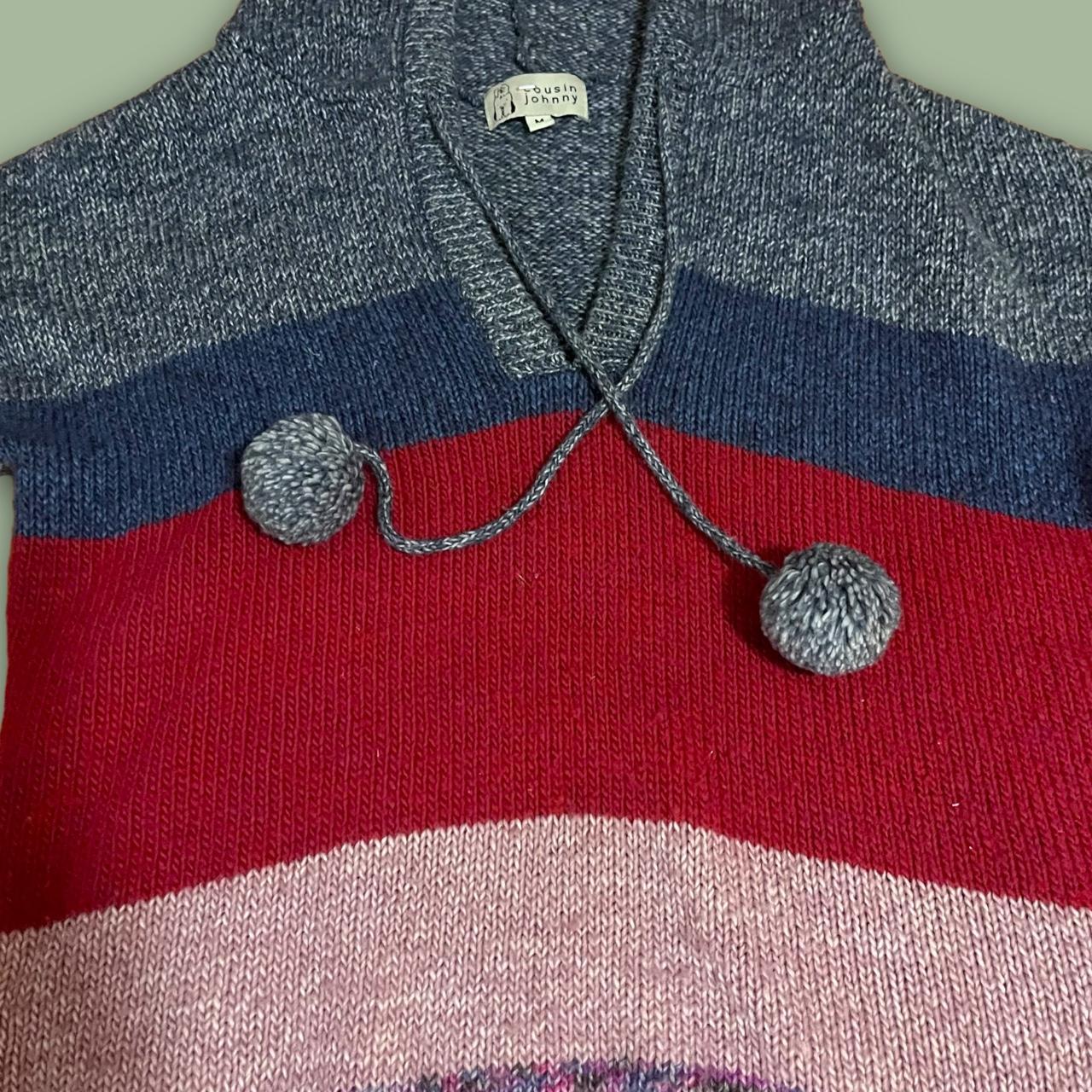 striped sweater knit hoodie 🍓🫐🍇 • knit sweatshirt... - Depop