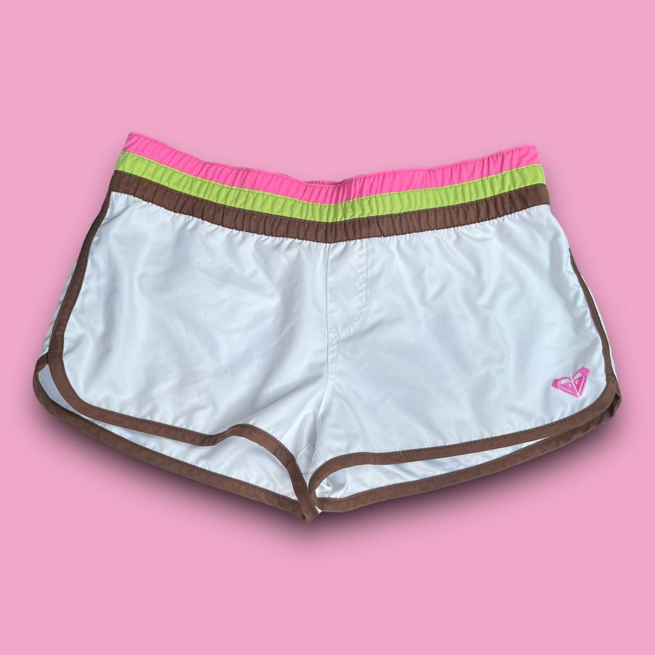 Roxy Women's White and Pink Shorts