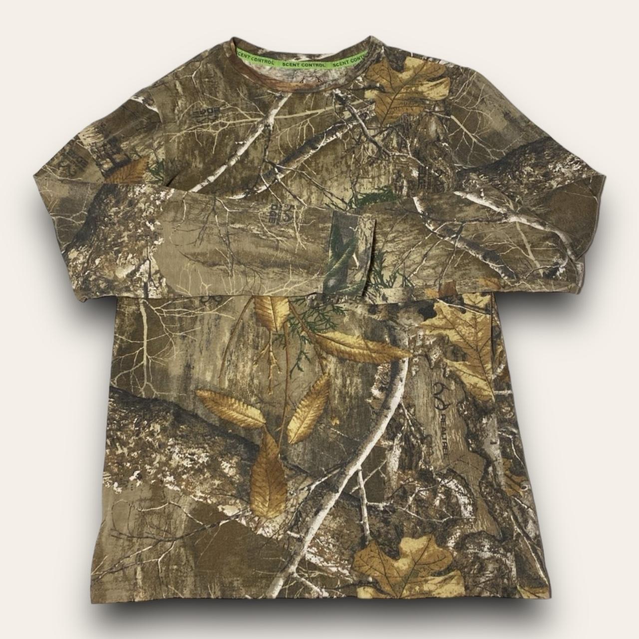 Men's Long Sleeve Camo Tee Scent Control Cotton Shirt by Realtree