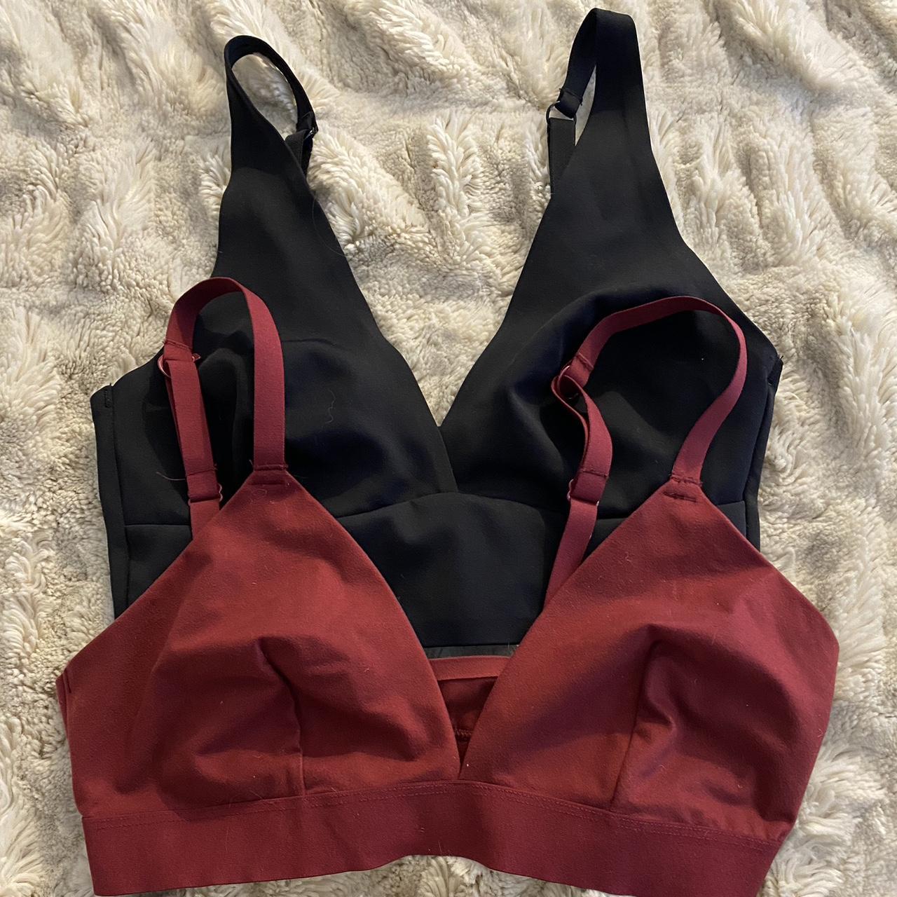 Auden Bra’s Maroon & Black Bralette Stretchy Elastic... - Depop