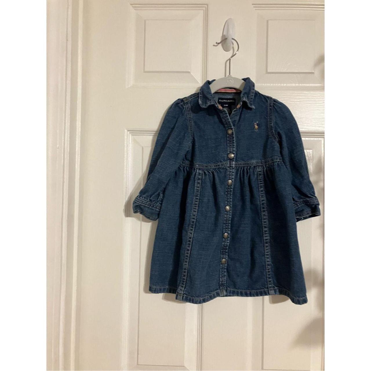 Girls Ralph Lauren Denim Dress size 24 Months Depop