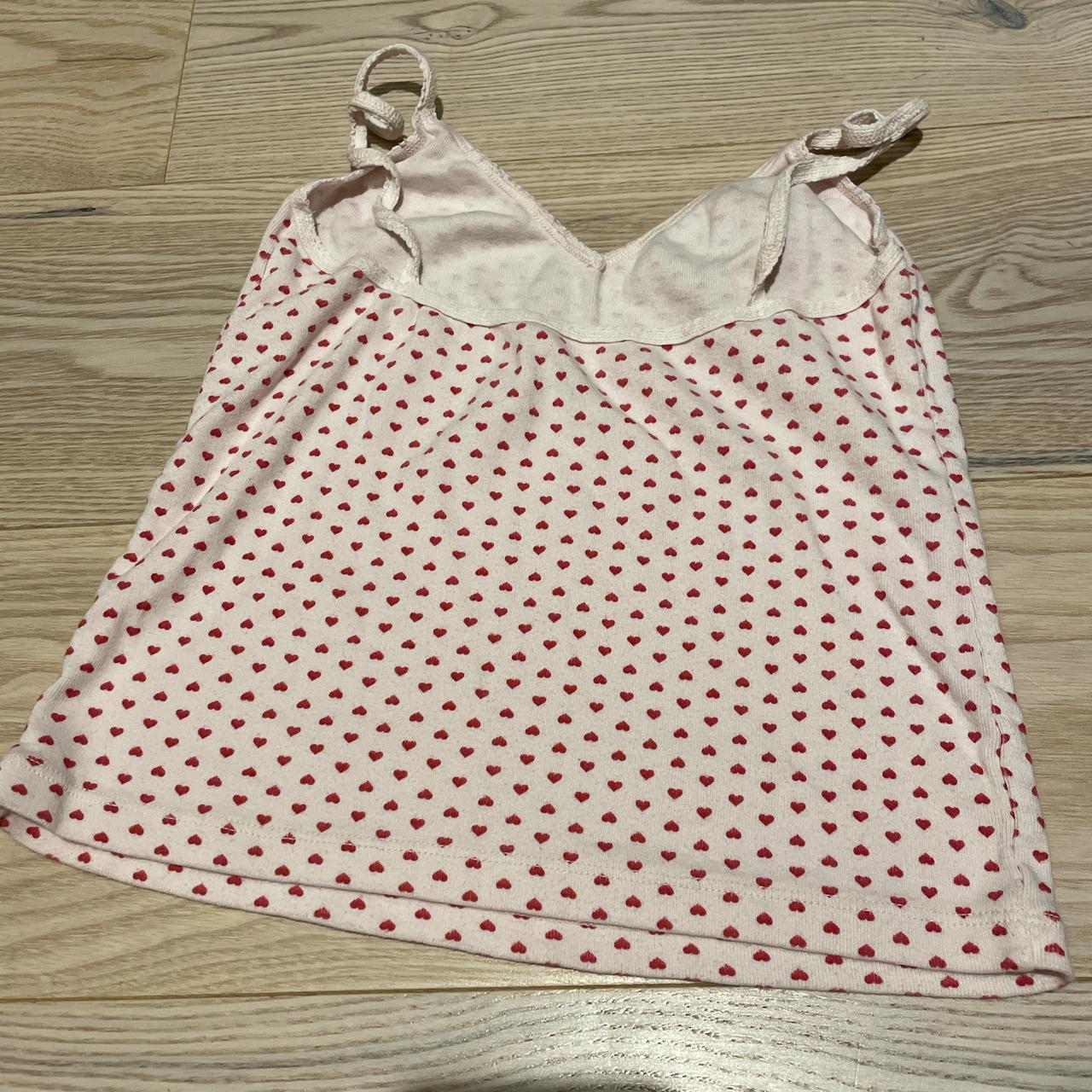 Brandy Melville red and white heart baby tank one... Depop
